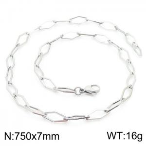 Stainless steel 750 * 7mm square hollow chain lobster buckle necklace - KN236807-Z