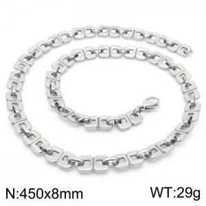 Stainless steel 450 * 8mm hand spliced 8-shaped chain necklace - KN236815-Z