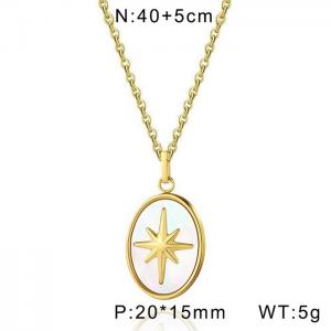 Fashion French style Cross star pendant women's gold-plated necklace - KN236904-WGYC