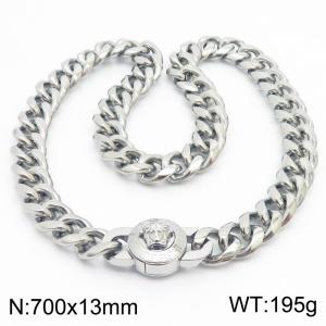 13 * 700mm hip hop stainless steel Cuban chain snake demon Medusa necklace - KN237192-Z