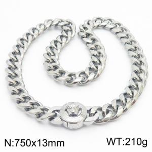 13 * 750mm hip hop stainless steel Cuban chain snake demon Medusa necklace - KN237193-Z