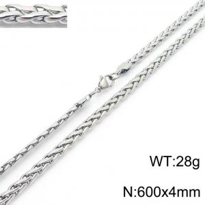 600X4mm Casual Stainless Steel Rope Chain Necklace - KN237350-TK