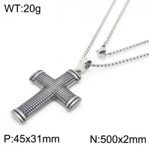 Fashion creative retro style cross necklace - KN237355-TLS