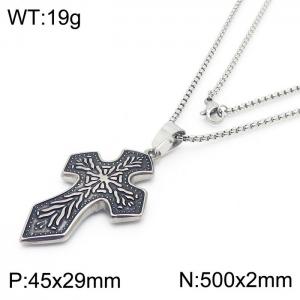 Fashion creative retro style cross necklace - KN237356-TLS