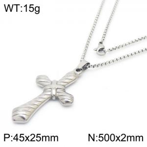 Fashion creative retro style cross necklace - KN237357-TLS