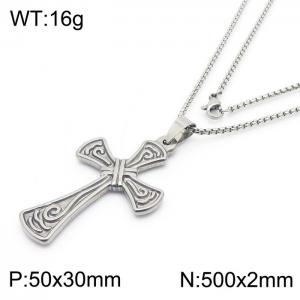 Fashion creative retro style cross necklace - KN237359-TLS