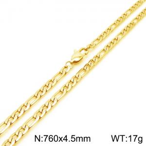 4.5mm76cm Stylish simple stainless steel NK chain gold-plated necklace - KN237462-Z