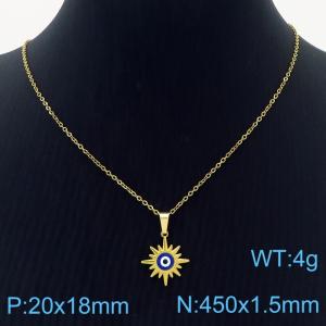 Minimalist and Creative Women's Stainless Steel Suneye Necklace - KN237580-MW