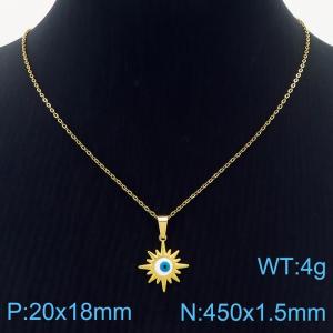 Minimalist and Creative Women's Stainless Steel Suneye Necklace - KN237581-MW