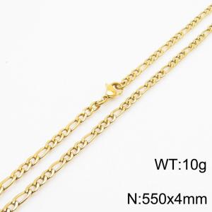 Stainless steel 550x4.5mm3：1 chain lobster clasp simple and fashionable gold necklace - KN237745-Z