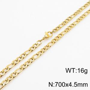 Stainless steel 700x4.5mm3：1 chain lobster clasp simple and fashionable gold necklace - KN237749-Z