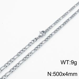 Stainless steel 500x4mm3：1 chain lobster clasp simple and fashionable silver necklace - KN237757-Z