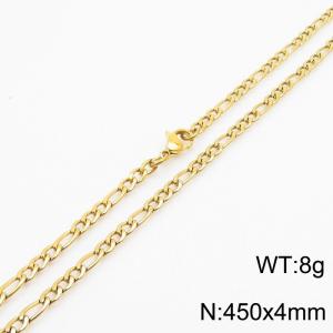 Stainless steel 450x4mm3：1 chain lobster clasp simple and fashionable gold necklace - KN237766-Z