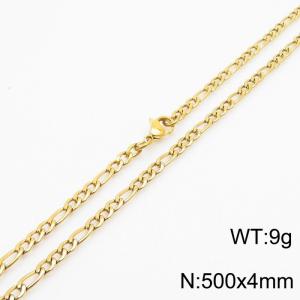 Stainless steel 500x4mm3：1 chain lobster clasp simple and fashionable gold necklace - KN237767-Z