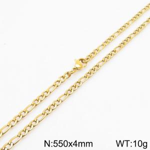 Stainless steel 550x4mm3：1 chain lobster clasp simple and fashionable gold necklace - KN237768-Z