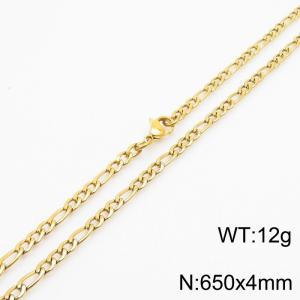 Stainless steel 650x4mm3：1 chain lobster clasp simple and fashionable gold necklace - KN237770-Z