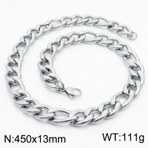 450x13mm Stainless Steel Necklace with Lobster Clasp for Men Women Color Silver - KN237932-Z