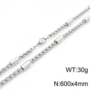 600x4mm Snake Chain Necklace Men Women Stainless Steel 304 Silver Color - KN238302-TSC