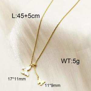 Design a high-end butterfly titanium steel necklace - KN238306-HM