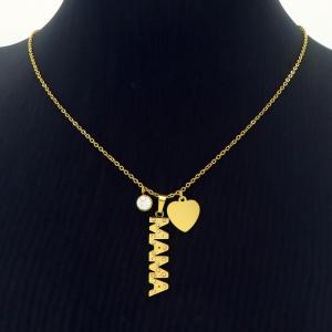 MAMA Love Pendant Necklace Stainless Steel 304 Gold Color - KN238313-BI