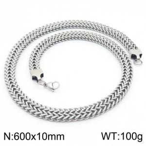 600x10mm Tennis Mesh Chain Necklace Men Stainless Steel 304 Silver Color - KN238327-TK