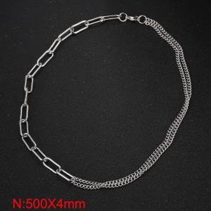 Stainless steel splicing necklace - KN238614-Z