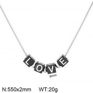 Stainless steel LOVE letter pendant necklace - KN238622-Z