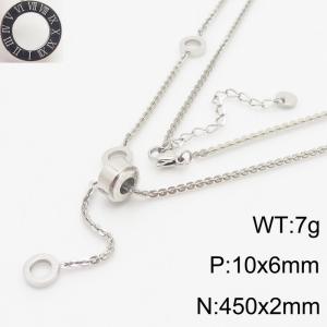 Japanese and Korean trend stainless steel Roman letter pendant women's necklace - KN239012-WGTH