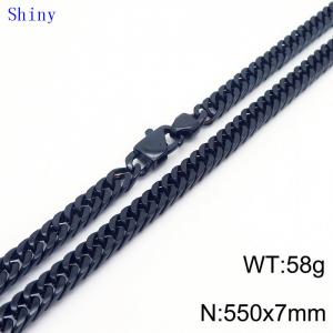 7mm55cm Vintage Men's Personalized Trimmed Polished Whip Chain Necklace - KN239087-Z