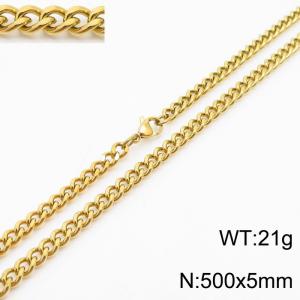 500×5mm Minimalist stainless steel necklace for men and women, niche design - KN239440-Z