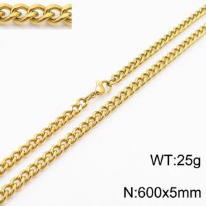 600×5mm Minimalist stainless steel necklace for men and women, niche design - KN239442-Z