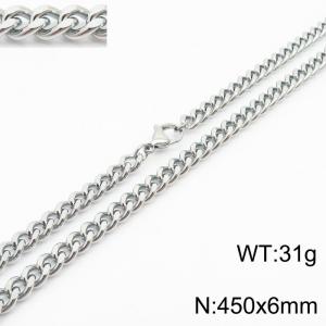 450×6mm Hip Hop Versatile Double Sided Grinding Cuban Chain Men's and Women's Necklaces Sweater Chain - KN239488-Z
