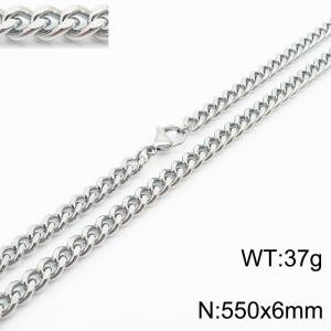 550×6mm Hip Hop Versatile Double Sided Grinding Cuban Chain Men's and Women's Necklaces Sweater Chain - KN239490-Z
