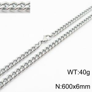 600×6mm Hip Hop Versatile Double Sided Grinding Cuban Chain Men's and Women's Necklaces Sweater Chain - KN239491-Z