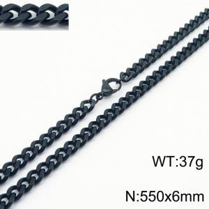 550×6mm Hip Hop Versatile Double Sided Grinding Cuban Chain Men's and Women's Necklaces Sweater Chain - KN239497-Z