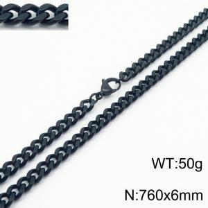 760×6mm Hip Hop Versatile Double Sided Grinding Cuban Chain Men's and Women's Necklaces Sweater Chain - KN239501-Z