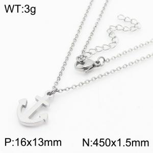 Japanese and Korean wind anchor stainless steel lady O-chain necklace - KN239506-KFC