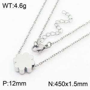 Japanese and Korean style flower-shaped stainless steel ladies 0-word necklace - KN239508-KFC