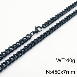450×7mm European and American hip-hop style double-sided polished Cuban chain stainless steel men's necklace - KN239516-Z