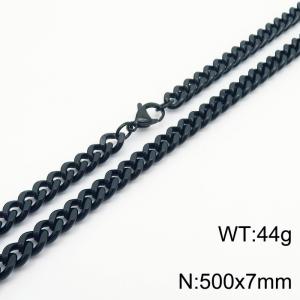 500×7mm European and American hip-hop style double-sided polished Cuban chain stainless steel men's necklace - KN239517-Z