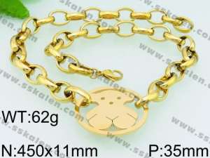 SS Gold-Plating Necklace - KN24635-Z