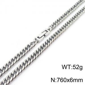 A simple and fashionable 6mm76cm whip chain necklace with jewelry clasps - KN249774-ZZ