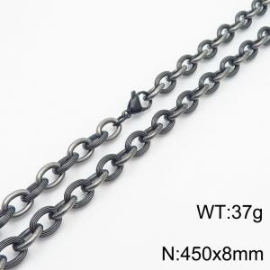 8×450mm Vintage Style Spliced O-shaped Chain Men's Stainless Steel Necklace - KN249906-Z
