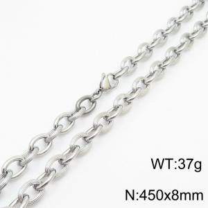 8×450mm Japanese and Korean style stainless steel O-chain men's necklace - KN249913-Z