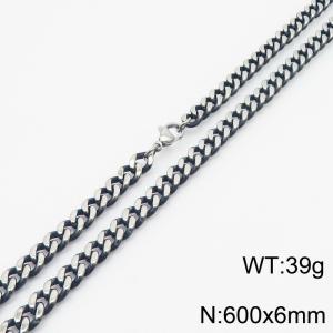 600x6mm Pressurize Cuban Chain Necklace Men Stainless Steel With Lobster Clasp Necklace Vintage Color - KN250223-KJ