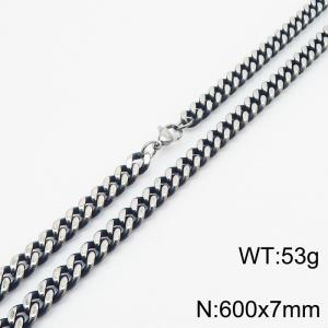 600x7mm Pressurize Cuban Chain Necklace Men Stainless Steel With Lobster Clasp Necklace Vintage Color - KN250224-KJ
