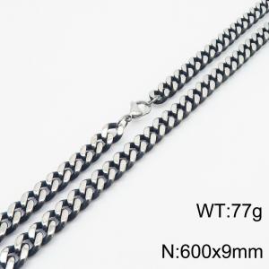 600x9mm Pressurize Cuban Chain Necklace Men Stainless Steel With Lobster Clasp Necklace Vintage Color - KN250225-KJ