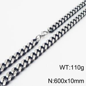 600x10mm Pressurize Cuban Chain Necklace Men Stainless Steel With Lobster Clasp Necklace Vintage Color - KN250226-KJ