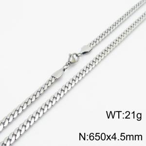 Minimalist Style 650 * 4.5mm Whip Chain Lobster Buckle Steel Stainless Steel Men's Necklace - KN250238-TSC