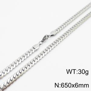 Minimalist Style 650 * 6mm Whip Chain Lobster Buckle Steel Stainless Steel Men's Necklace - KN250240-TSC